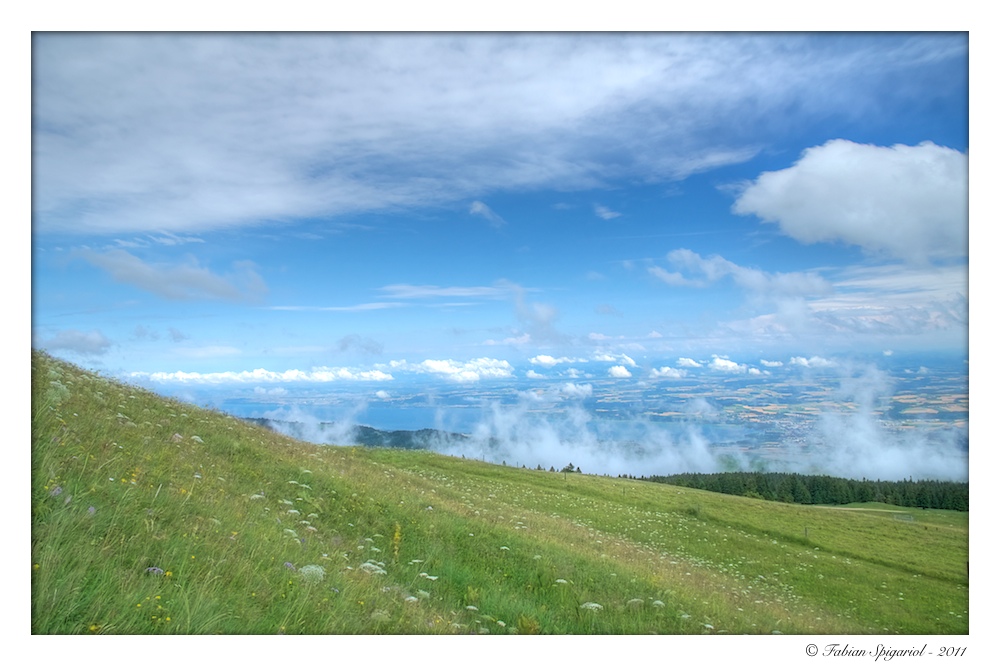Vue du Lac de Neuchâtel depuis la Pierre de Paix